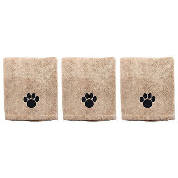 3 Pack x Paws & Claws Microfiber Pet Drying Towel